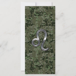 Leo Zodiac Sign on Green Digital Camo