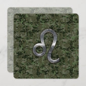 Leo Zodiac Sign on Green Digital Camouflage (Voorkant / Achterkant)