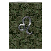 Leo Zodiac Sign on Green Digital Camouflage (Voorkant)