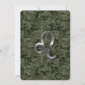 Leo Zodiac Sign on Green Digital Camouflage (Voorkant)