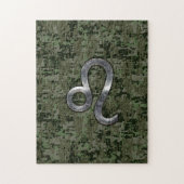 Leo Zodiac Sign on Green Digital Camouflage Legpuzzel (Verticaal)