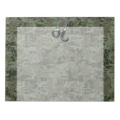 Leo Zodiac Sign on Green Digital Camouflage Notitieblok (Voorkant)