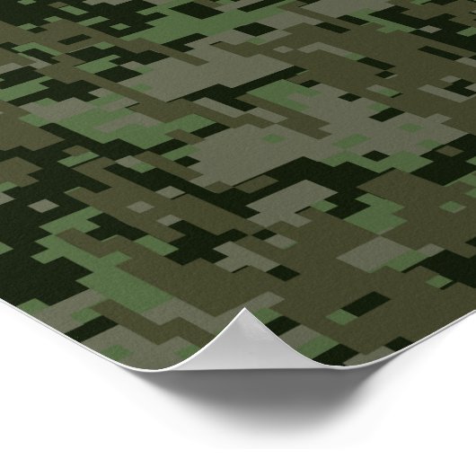 Leo Zodiac Sign on Green Digital Camouflage Poster (Hoek)