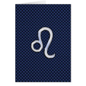 Leo Zodiac Sign on Navy Blue Carbon Fiber Print (Voorkant)