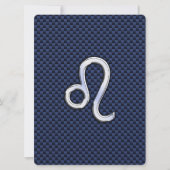 Leo Zodiac Sign on Navy Blue Carbon Fiber Print (Voorkant)