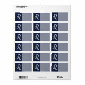 Leo Zodiac Sign on Navy Blue Carbon Fiber Print Etiket (Full Sheet)