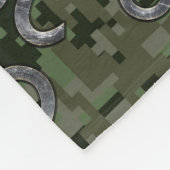 Leo Zodiac Sign on Olive Green Digital Camo Fleece Deken (Hoek)