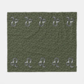Leo Zodiac Sign on Olive Green Digital Camo Fleece Deken (Voorkant (Horizontaal))