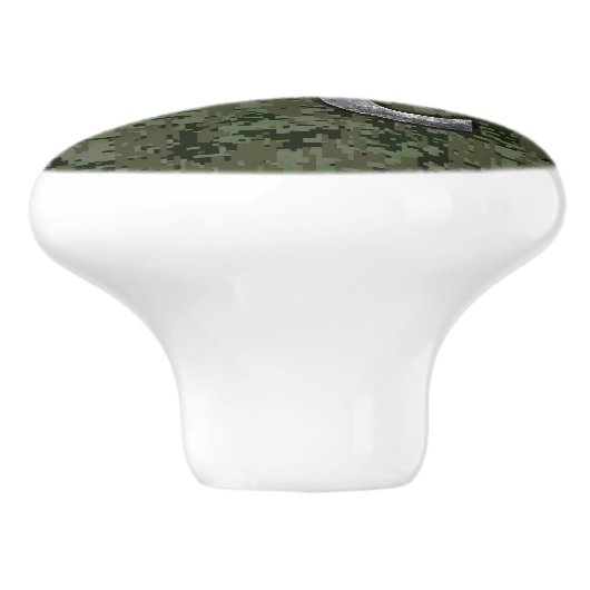 Leo Zodiac Sign on Olive Green Digital Camo Keramische Knop (Zijkant)