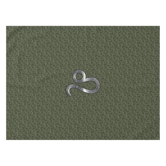 Leo Zodiac Sign on Olive Green Digital Camo Tafelkleed (Voorkant (Horizontaal))