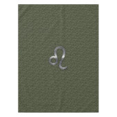 Leo Zodiac Sign on Olive Green Digital Camo Tafelkleed (Voorkant)