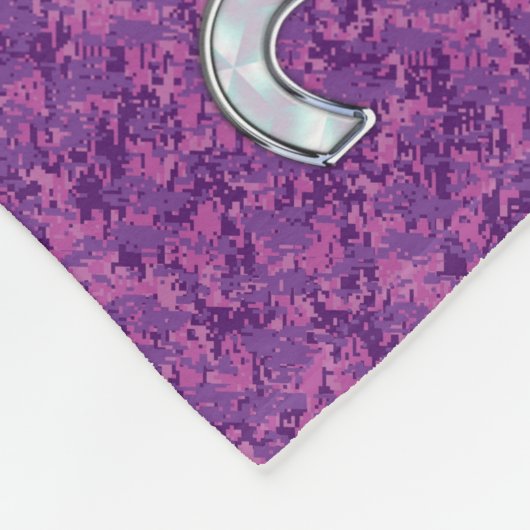 Leo Zodiac Sign on Pink Fuchsia Digital Camo Fleece Deken (Hoek)