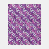 Leo Zodiac Sign on Pink Fuchsia Digital Camo Fleece Deken (Voorkant)