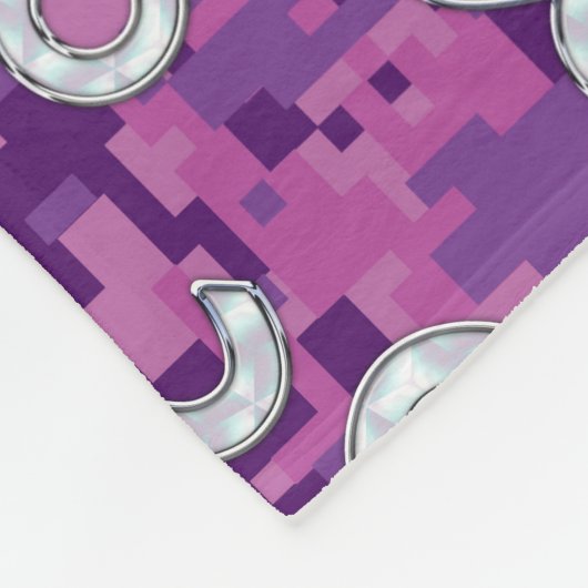 Leo Zodiac Sign on Pink Fuchsia Digital Camo Fleece Deken (Hoek)