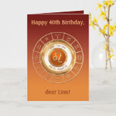 LEO Zodiac Sign Personality Traits Kaart (Gele Bloem)