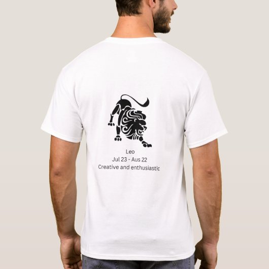 Leo Zodiac Sign: persoonlijkheid, sterke punten T-shirt (Achterkant)