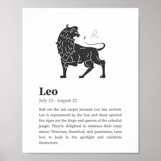 Leo Zodiac Sign poster (Voorkant)