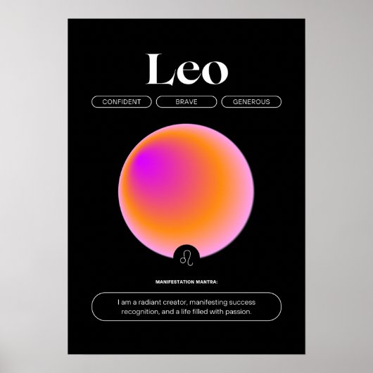 Leo Zodiac Sign-Poster Poster (Voorkant)