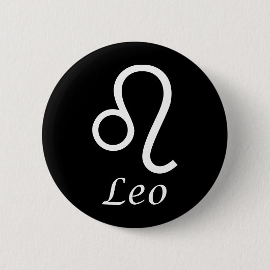 "Leo" Zodiac Sign Ronde Button 5,7 Cm (Voorkant)