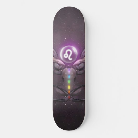 Leo Zodiac Sign Seven Chakras Skateboard Deck (Voorkant)