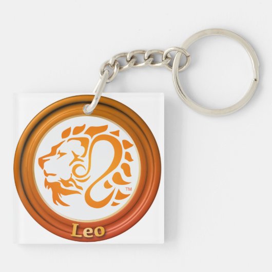 Leo Zodiac Sign Sleutelhanger (Achterkant)