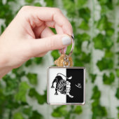 Leo Zodiac Sign. Sleutelhanger, zwart-wit Sleutelhanger (Hand)