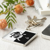 Leo Zodiac Sign. Sleutelhanger, zwart-wit Sleutelhanger (Zijkant)