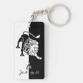 Leo Zodiac Sign. Sleutelhanger, zwart-wit Sleutelhanger (achterkant)