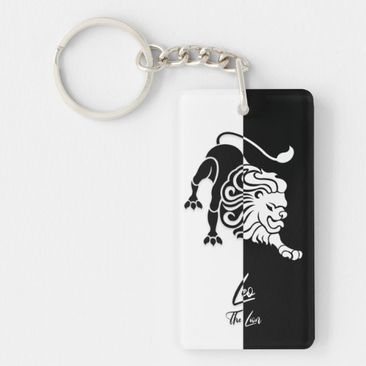 Leo Zodiac Sign. Sleutelhanger, zwart-wit Sleutelhanger (Voorkant)