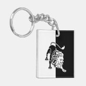 Leo Zodiac Sign. Sleutelhanger, zwart-wit Sleutelhanger (Voorkant Links)
