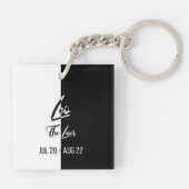 Leo Zodiac Sign. Sleutelhanger, zwart-wit Sleutelhanger (Achterkant)