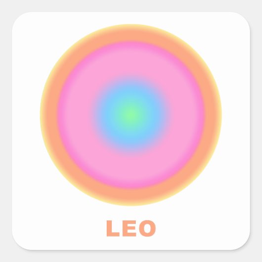 Leo Zodiac Sign Stijlgradiënt Vierkante Sticker (Voorkant)