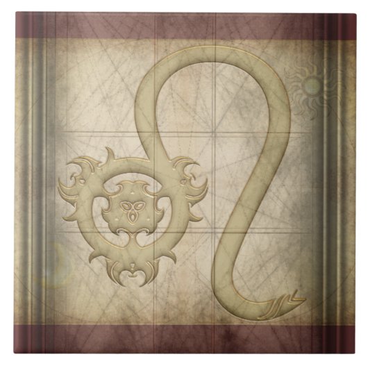 Leo Zodiac Sign Tegeltje (Voorkant)