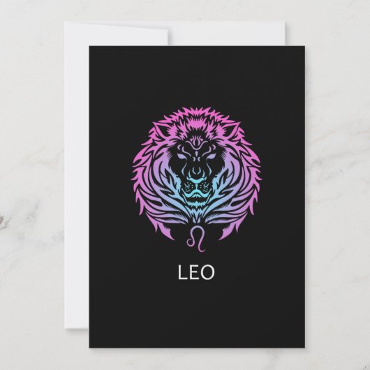 Leo Zodiac Sign The Lion Design Birthday Gift Kaart (Voorkant)