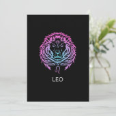 Leo Zodiac Sign The Lion Design Birthday Gift Kaart (Staand voorkant)