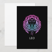 Leo Zodiac Sign The Lion Design Birthday Gift Kaart (Voorkant / Achterkant)