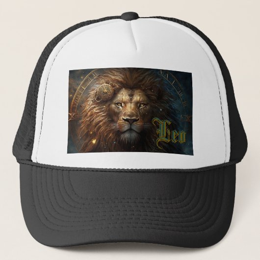 Leo Zodiac Sign Trucker Pet (Voorkant)