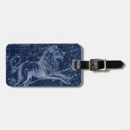 Leo Zodiac Sign Vintage Illustratie Bagagelabel