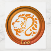 Leo Zodiac Sign Wijn Etiket (Enkel label)
