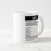 Leo Zodiac Sign with Nutrition Facts Grote Koffiekop (Voorkant rechts)