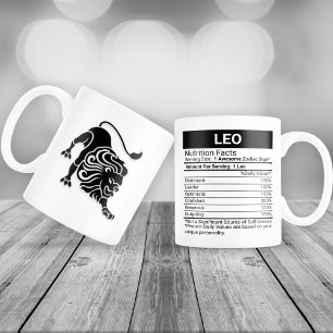 Leo Zodiac Sign with Nutrition Facts Grote Koffiekop