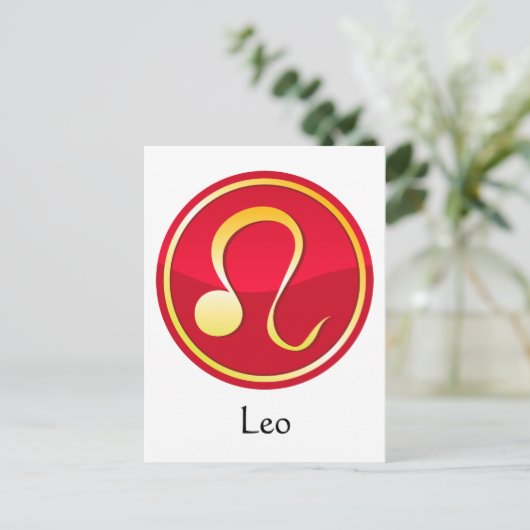 Leo - Zodiac Signs Briefkaart (Staand voorkant)