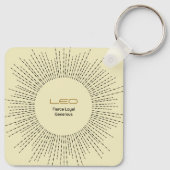 Leo Zodiac Sleutelhanger Retro Design (Achterkant)