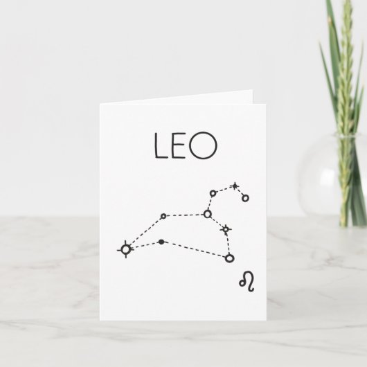 LEO zodiac star constellation blanco card Bedankkaart (Voorkant)