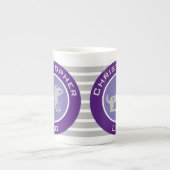 Leo Zodiac Star Sign. Naam eigenaar Porselein Kop (Voorkant)