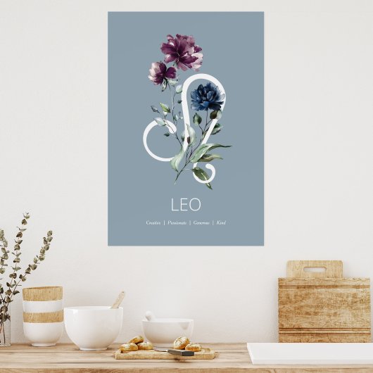 Leo Zodiac Star Sign Poster (Keuken)