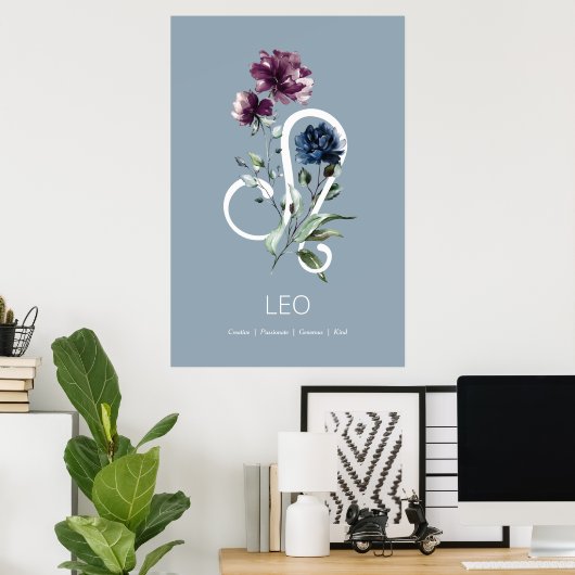 Leo Zodiac Star Sign Poster (Thuiskantoor)