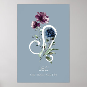 Leo Zodiac Star Sign Poster