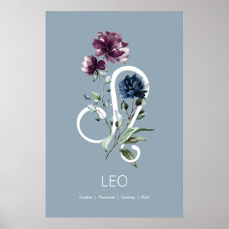 Leo Zodiac Star Sign Poster