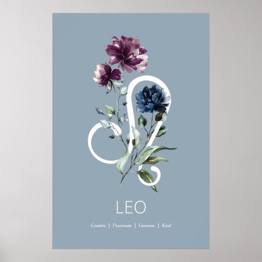 Leo Zodiac Star Sign Poster (Voorkant)